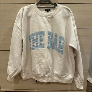 The Bar Sweatshirt White / Baby Blue